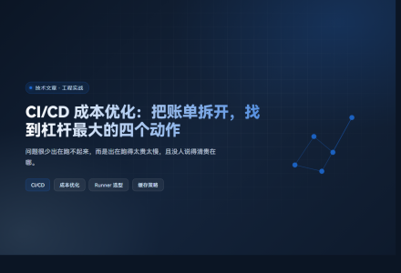CI/CD 成本优化：把账单拆开，找到杠杆最大的四个动作