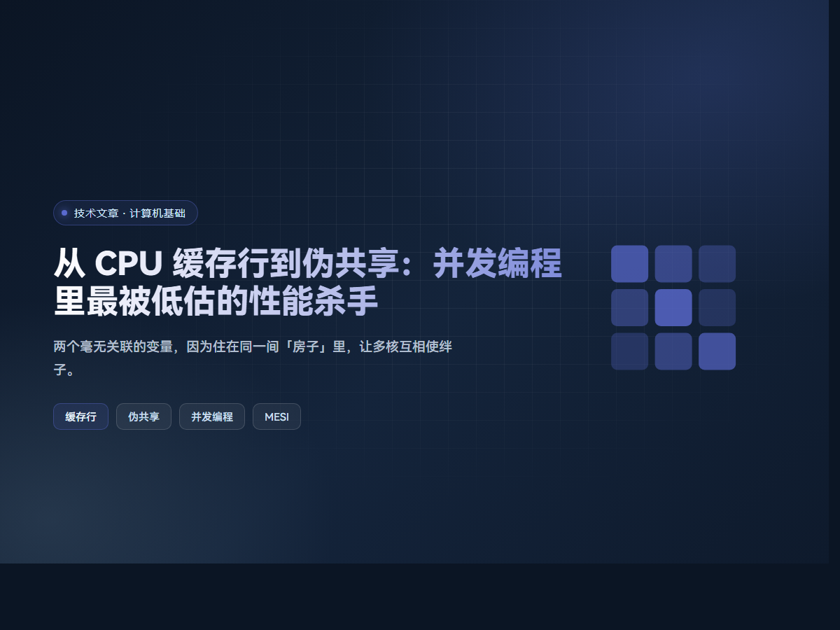 从 CPU 缓存行到伪共享：并发编程里最被低估的性能杀手