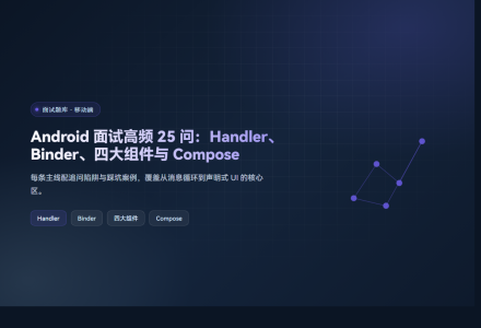 Android 面试高频 25 问：Handler、Binder、四大组件与 Compose