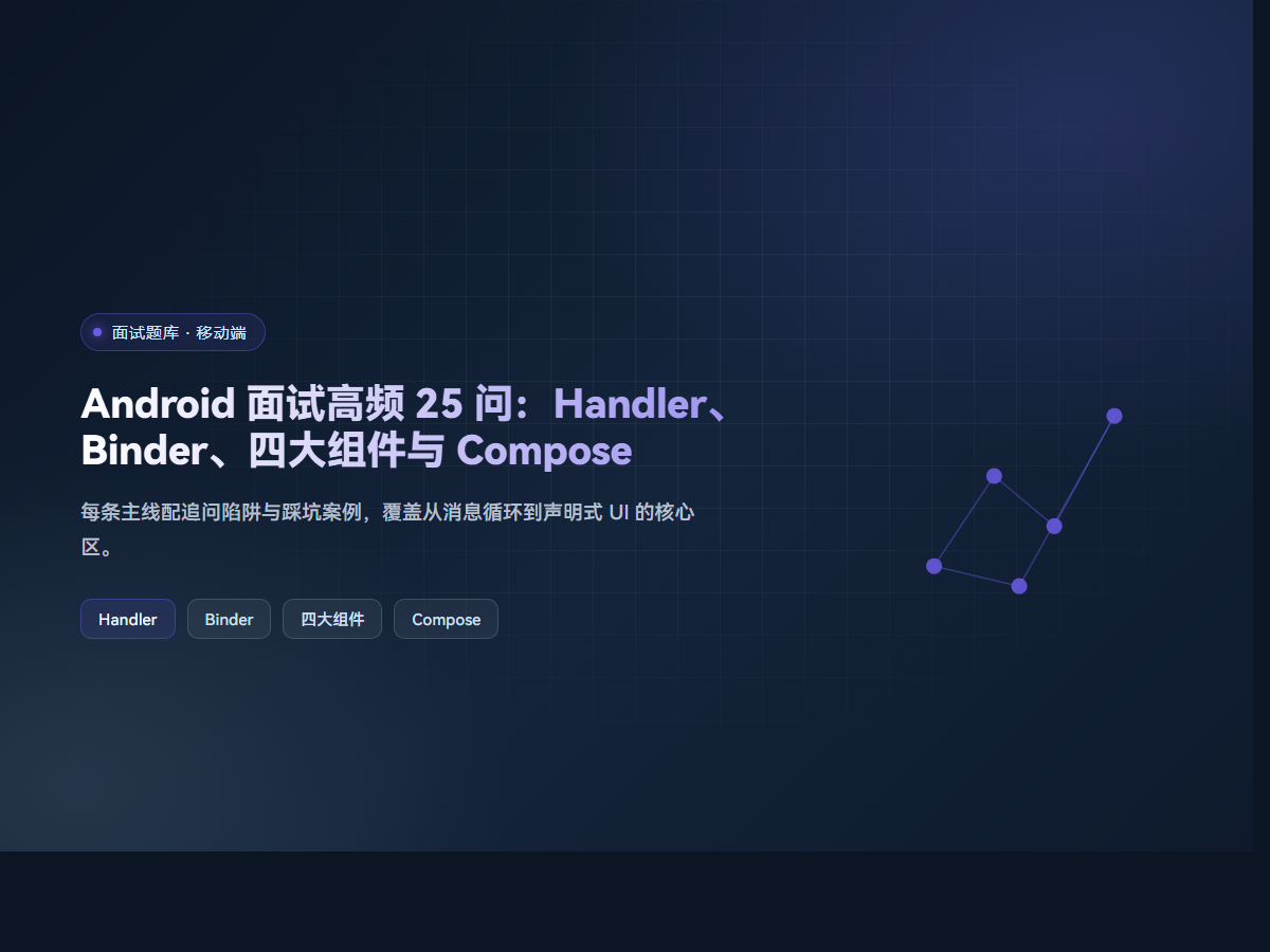 Android 面试高频 25 问：Handler、Binder、四大组件与 Compose