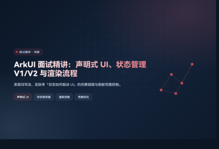 ArkUI 面试精讲：声明式 UI、状态管理 V1/V2 与渲染流程