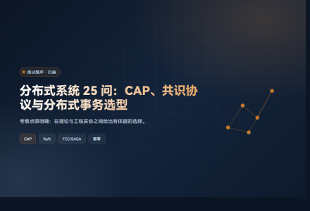 分布式系统 25 问：CAP、共识协议与分布式事务选型