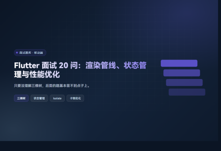 Flutter 面试 20 问：渲染管线、状态管理与性能优化