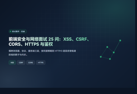 前端安全与网络面试 25 问：XSS、CSRF、CORS、HTTPS 与鉴权