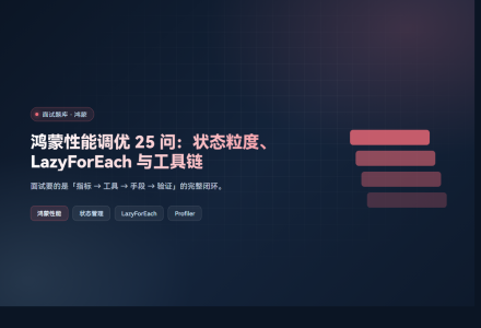 鸿蒙性能调优 25 问：状态粒度、LazyForEach 与工具链