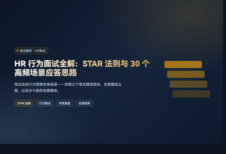 HR 行为面试全解：STAR 法则与 30 个高频场景应答思路
