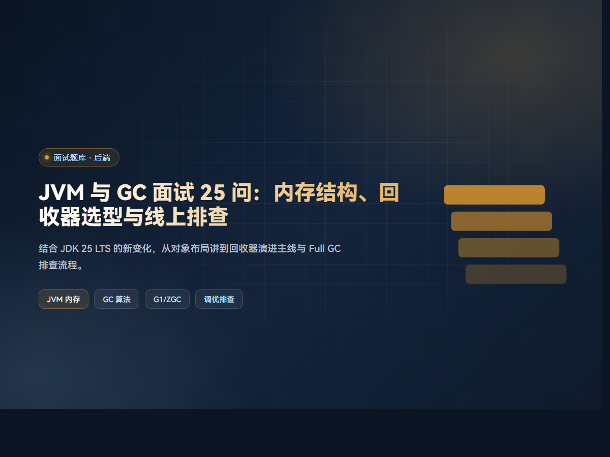 JVM 与 GC 面试 25 问：内存结构、回收器选型与线上排查