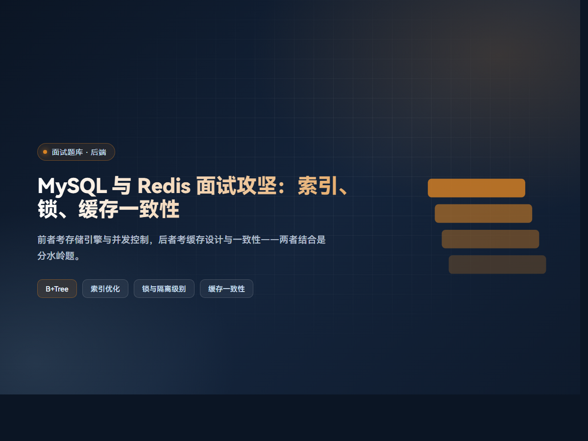MySQL 与 Redis 面试攻坚：索引、锁、缓存一致性
