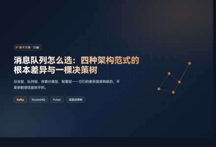 消息队列怎么选：四种架构范式的根本差异与一棵决策树