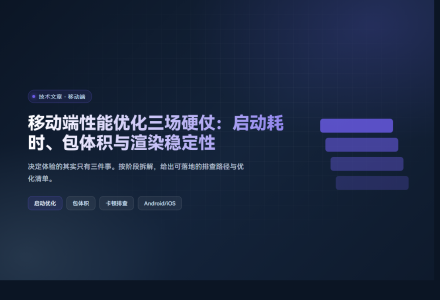 移动端性能优化三场硬仗：启动耗时、包体积与渲染稳定性